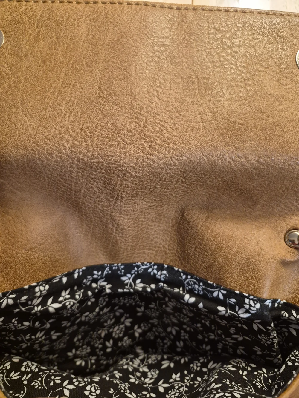 Tan Leather Zip Clutch Purse